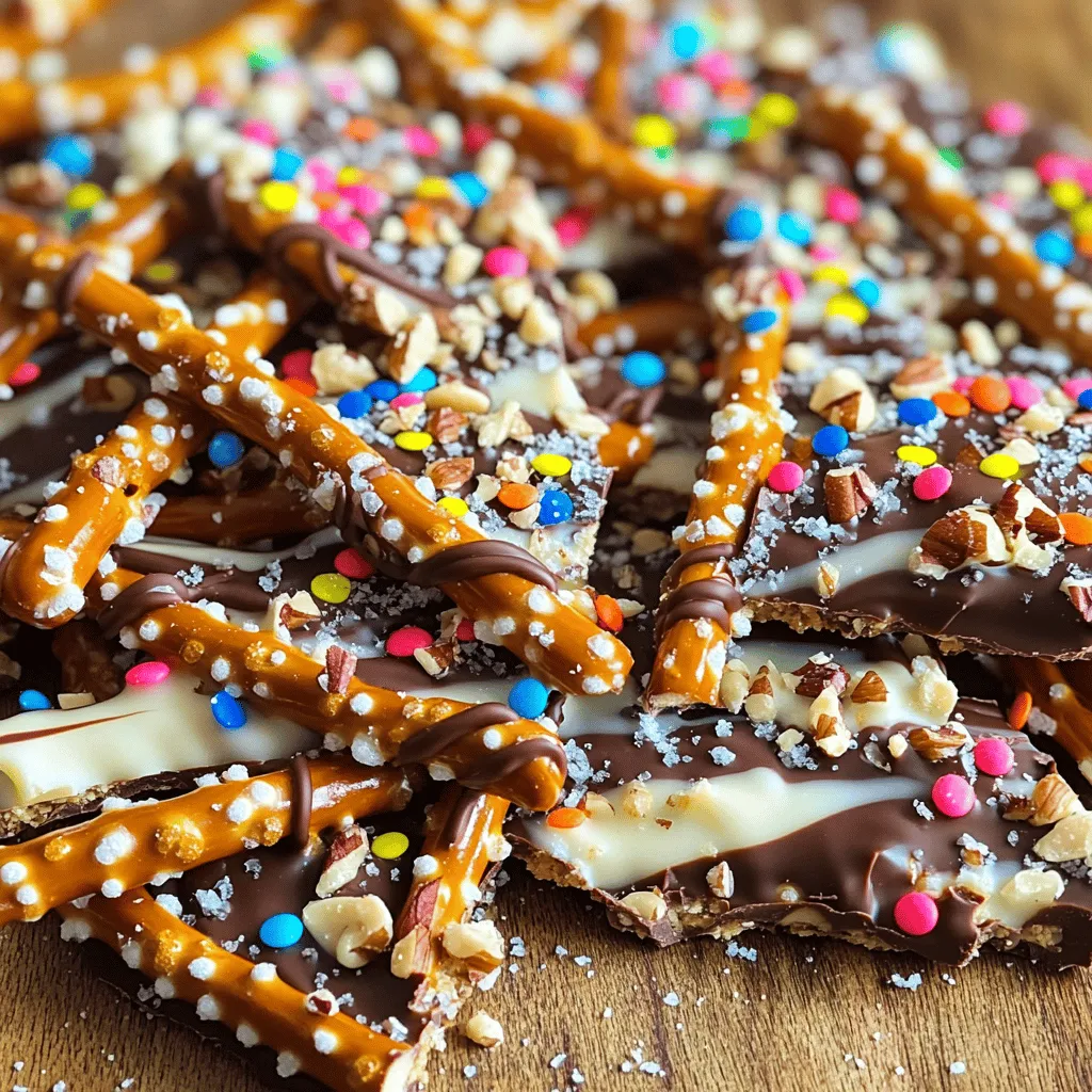 Schokoladenüberzogenes Brezel-Bark Einfaches Rezept