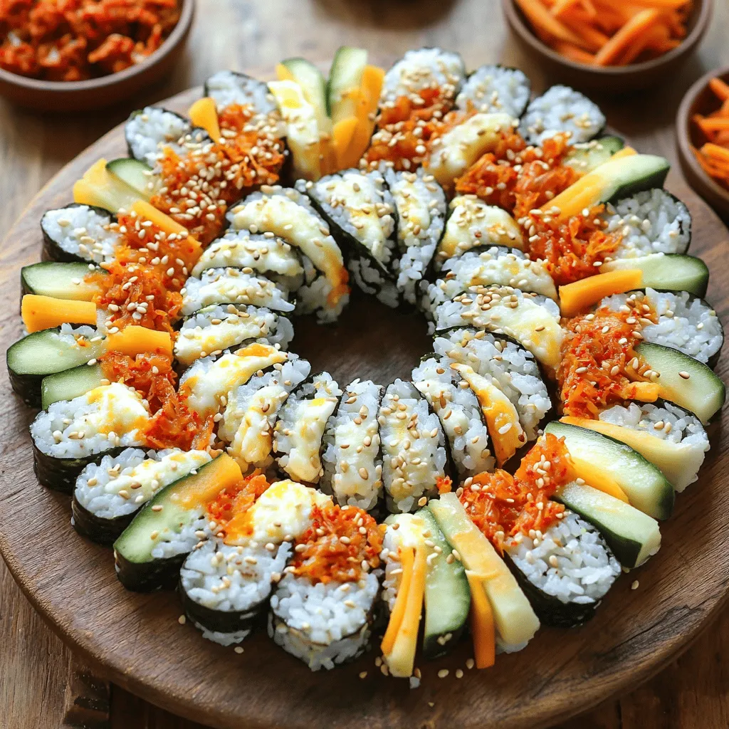 Korean Cheese Kimchi Kimbap Leckere und einfache Mahlzeit