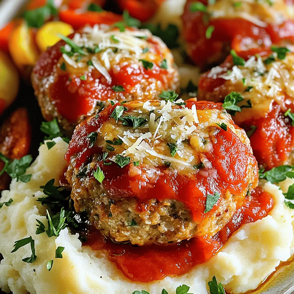 Um köstliche Knoblauch Parmesan Hähnchen Fleischlaibchen zu machen, benötigst du folgende Hauptzutaten: - 450 g gemahlenes Hähnchen - 1 Tasse Semmelbrösel (bevorzugt Panko) - 1/2 Tasse geriebener Parmesan - 2 Knoblauchzehen, fein gehackt - 1/4 Tasse frische Petersilie, gehackt - 1/4 Tasse Milch - 1 großes Ei, leicht geschlagen - 1 Teelöffel getrocknete italienische Kräuter (Oregano, Basilikum, Thymian) - Salz und Pfeffer nach Geschmack - 1/2 Tasse Marinara-Sauce (zum Überbacken) - 2 Esslöffel Olivenöl Diese Zutaten sorgen für Geschmack und Textur. Das gemahlene Hähnchen ist die Basis. Panko gibt knusprige Teile. Parmesan fügt einen herzhaften, salzigen Geschmack hinzu. Du kannst das Rezept anpassen, indem du zusätzliche Gewürze hinzufügst. Probiere Paprika oder Cayennepfeffer für etwas Schärfe. Frische Kräuter wie Thymian oder Rosmarin passen gut dazu. Sie bringen frische Aromen in die Fleischlaibchen. Wenn du eine glutenfreie Version machen möchtest, ersetze die Semmelbrösel. Verwende glutenfreie Paniermehl oder gemahlene Mandeln. Diese Optionen geben immer noch eine tolle Textur. Achte darauf, dass die anderen Zutaten auch glutenfrei sind. So kannst du leckere und sichere Fleischlaibchen genießen.Um leckere Knoblauch Parmesan Hähnchen Fleischlaibchen zu machen, fangen wir mit der Mischung an. Nehmen Sie eine große Schüssel. Geben Sie das gemahlene Hähnchen hinein. Fügen Sie die Semmelbrösel, den geriebenen Parmesan und die fein gehackten Knoblauchzehen hinzu. Geben Sie auch die frische Petersilie und die Milch dazu. Schlagen Sie das Ei leicht und geben Sie es zur Mischung. Jetzt kommen die Kräuter. Streuen Sie die getrockneten italienischen Kräuter dazu. Würzen Sie die Mischung mit Salz und Pfeffer nach Ihrem Geschmack. Vermischen Sie alles vorsichtig. Sie wollen eine gleichmäßige Mischung, aber überarbeiten Sie sie nicht. Teilen Sie die Mischung in sechs gleich große Portionen. Nehmen Sie eine Portion und formen Sie sie in ein kleines Laibchen. Achten Sie darauf, dass die Laibchen gleichmäßig geformt sind. So garen sie gleichmäßig. Legen Sie die Laibchen auf ein Backblech, das mit Backpapier ausgelegt ist. Träufeln Sie etwas Olivenöl über die Laibchen. Das Öl hilft, sie saftig zu halten. Heizen Sie den Ofen auf 190°C vor. Schieben Sie das Backblech mit den Laibchen in den Ofen. Backen Sie die Fleischlaibchen für 25 bis 30 Minuten. Überprüfen Sie die Innentemperatur. Sie sollte 74°C erreichen. In den letzten fünf Minuten geben Sie einen Esslöffel Marinara-Sauce auf jedes Laibchen. Das bringt zusätzlichen Geschmack. Nach dem Backen lassen Sie die Laibchen kurz ruhen. So können die Säfte sich setzen. Genießen Sie Ihre Knoblauch Parmesan Hähnchen Fleischlaibchen!Um perfekte Knoblauch Parmesan Hähnchen Fleischlaibchen zu machen, sind frische Zutaten wichtig. Verwende frischen Knoblauch und echten Parmesan. Diese Zutaten bringen den besten Geschmack. Mische die Zutaten gründlich, aber nicht zu viel. Das macht die Laibchen zart. Ein häufiger Fehler ist, die Mischung zu überarbeiten. Das kann die Laibchen hart machen. Mische die Zutaten nur so lange, bis sie zusammenkommen. Achte darauf, die Semmelbrösel gleichmäßig zu verteilen. So wird jedes Laibchen gleichmäßig lecker. Heize den Ofen auf 190°C vor. Backe die Fleischlaibchen für 25-30 Minuten. Achte darauf, dass die Innentemperatur 74°C erreicht. So sind sie sicher und saftig. In den letzten 5 Minuten der Backzeit füge die Marinara-Sauce hinzu. Das gibt extra Geschmack und macht sie noch saftiger.wenn sie eine vegetarische version der knoblauch parmesan h fleischlaibchen m probieren diese zutaten. ersetzen das gemahlene durch mischung aus zerdr kichererbsen oder linsen. bieten protein und einen vollen geschmack. f auch etwas geriebenen zucchini hinzu um die feuchtigkeit zu erh verwenden gleichen gew den geschmack bewahren. mehr hinzuzuf k einige zutaten variieren. teel senf worcestershire-sauce in geben. hebt geriebene karotten paprika bringen s note. verschiedene wie gouda cheddar. optionen machen gericht noch aufregender. richtige sauce macht unterschied. marinara-sauce passt perfekt diesen laibchen aber cremige knoblauchso ist lecker. abwechslung bbq-sauce probieren. servieren mit vielen beilagen. kartoffelp ger gem ein frischer salat runden ab. frische kr spritzer zitrone aufzupeppen. vollst rezept besuchen abschnitt gebliebenen frisch halten legen luftdichten beh frischhaltefolie verwenden. achten darauf gut umwickeln damit nicht austrocknen. methode hilft lagern im so bleiben bis drei tage genie l aufbewahren frieren ein. gekochten gefrierbeutel. dr luft heraus bevor verschlie monate einfrieren. zum wiedererw nehmen dem gefrierfach lassen nacht auftauen. danach ofen bei etwa minuten erw saftig frisch. immer aussehen geruch essen. komisch riechen sich farbe entsorgen sie. stellen sicher dass ihre mahlzeit ist. sofort essen empfehle ich sp voller frische. schauen an erfahren brauchen ofen. backen sch goldbraun. sicherzugehen fertig sind messen innentemperatur. sollte erreichen. mein tipp: nach kurz ruhen. saftig. ja anpassen. kein putenhackfleisch. vegetarischen ansatz andere ver thymian rosmarin funktionieren gut. seien kreativ passen ihrem viele hier ideen: brokkoli gr leichtem dressing pasta einer einfachen tomatensauce beilagen erg aromen perfekt. zubereitung diesem artikel haben wir wichtigsten behandelt. du hast gelernt man zubereitet welche tipps dir helfen besten ergebnisse erzielen. interessante variationen lagerinformationen besprochen. denk daran: kochen soll spa experimentiere neuen jede mahlzeit. kannst deine eigenkreationen anpassen verbessern. letztlich gute rezepte schl data-pin-media=