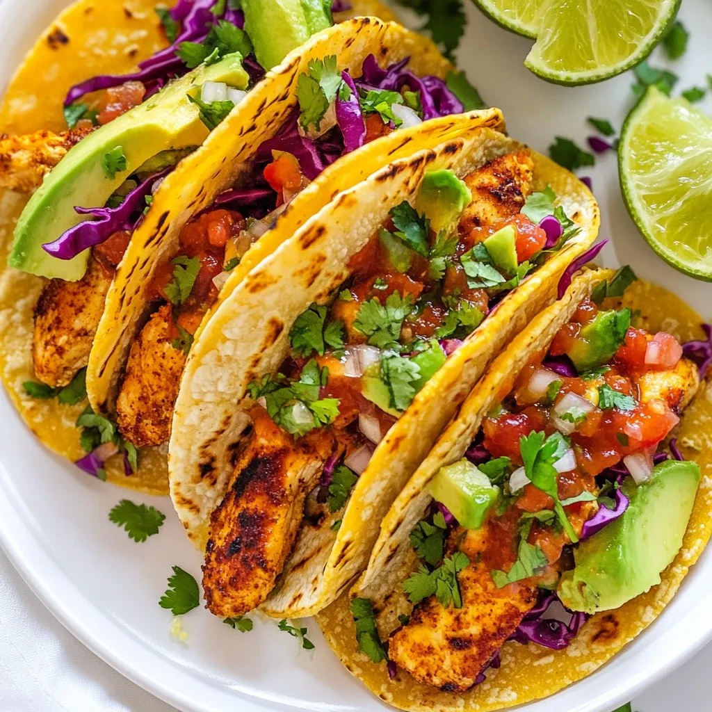 Chipotle Lime Chicken Tacos Schnelles und Einfaches Rezept
