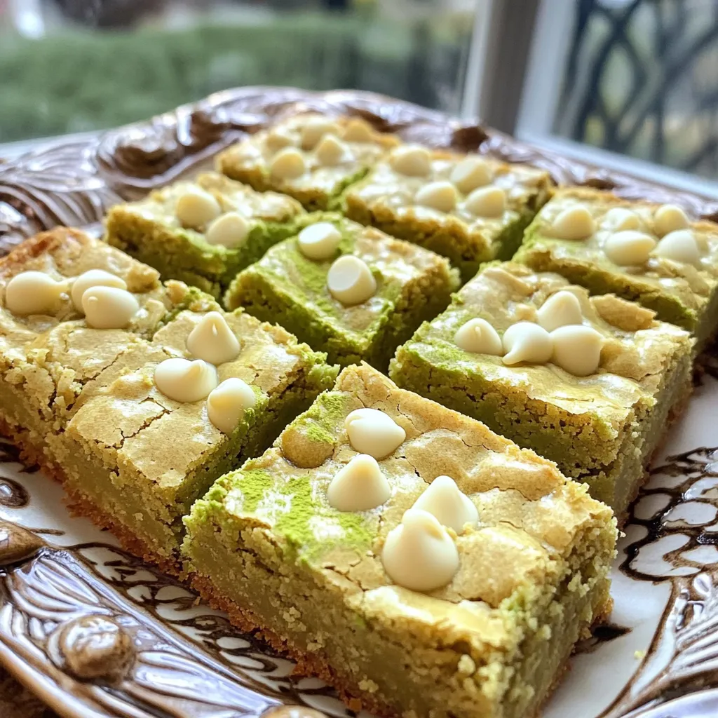 Köstliche Matcha White Chocolate Blondies Einfaches Rezept