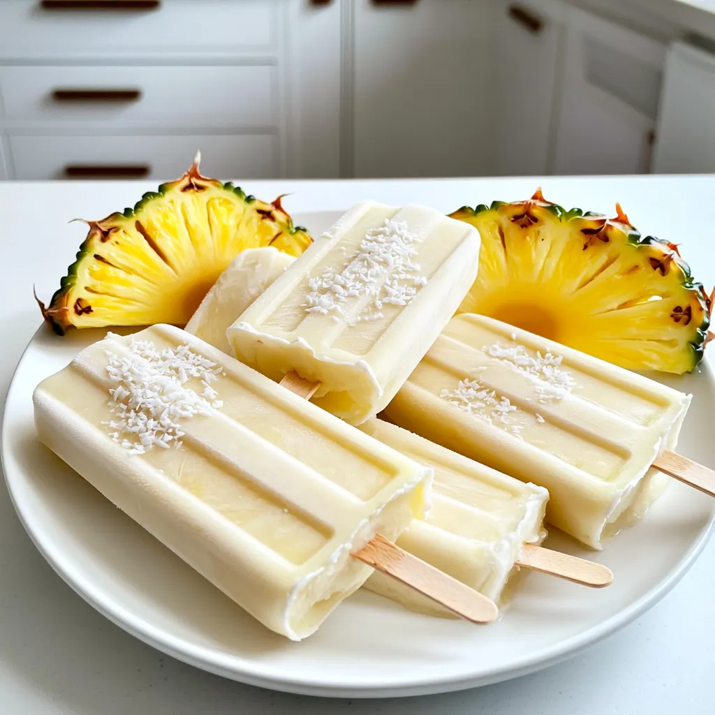Kokosnuss-Ananas-Popsicles erfrischende Sommerleckerei