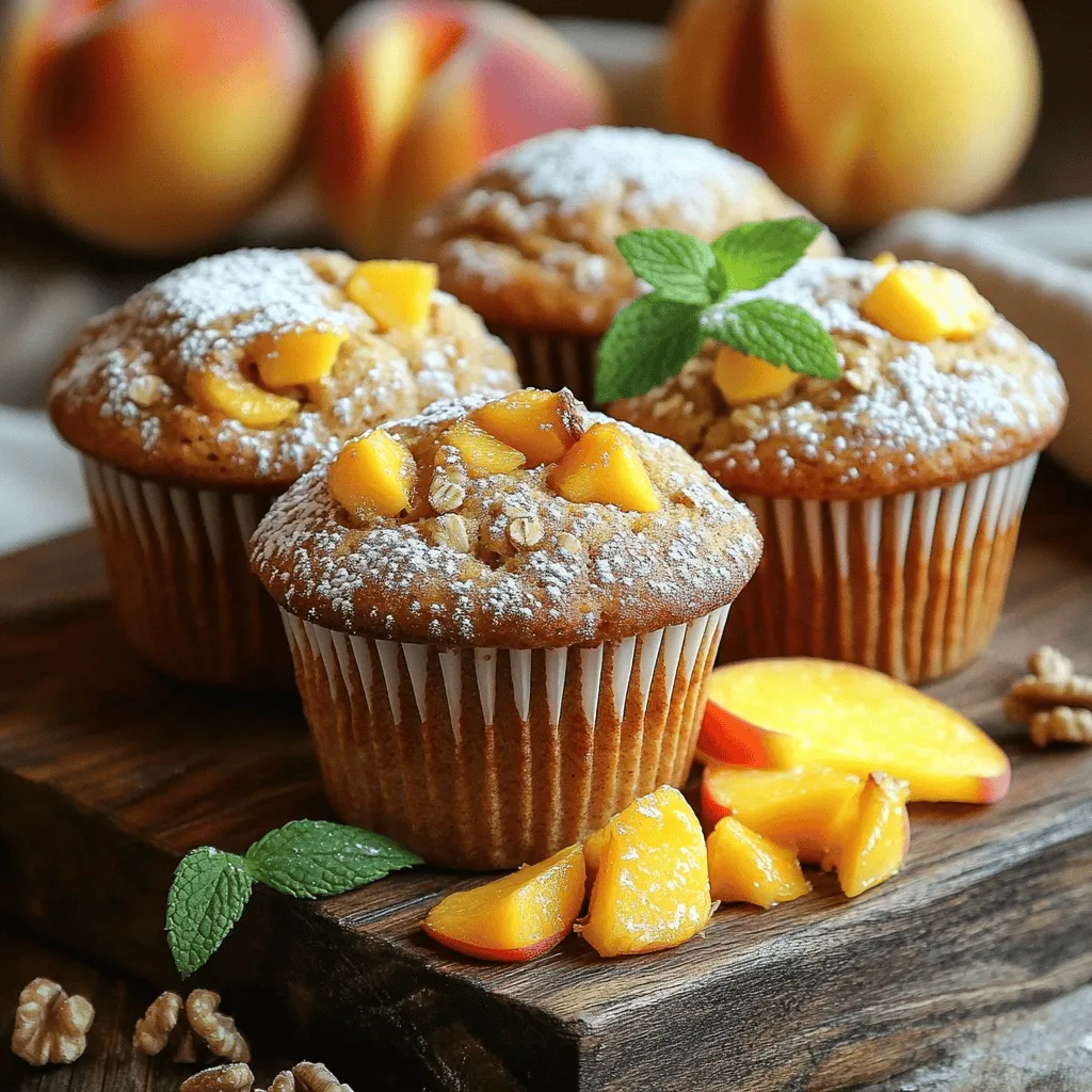 Peach Oat Muffins Einfache und Fluffige Leckerei