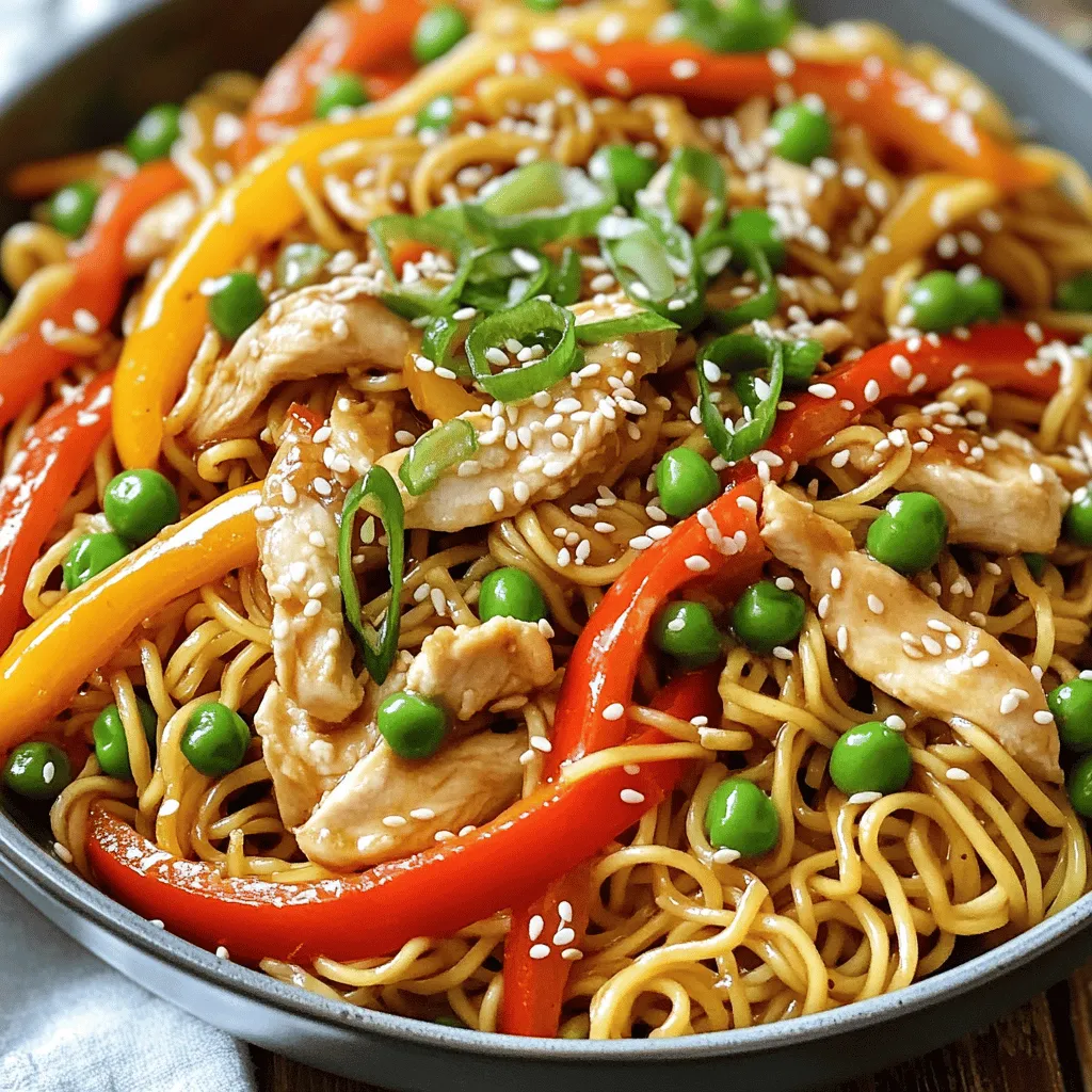 15-Minuten Hähnchen Nudelpfanne Einfach und Köstlich