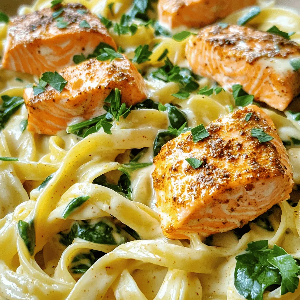 Cajun Salmon Alfredo Pasta Einfach und Lecker Kochen