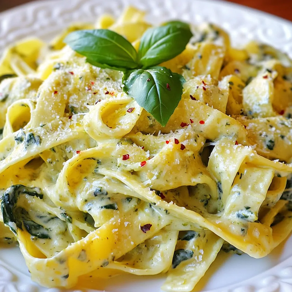 Creamy Spinach Artichoke Pasta Einfache und Leckereien