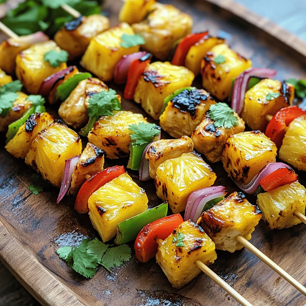 Gegrillte Ananas-Hähnchen-Spieße Einfache Köstlichkeit