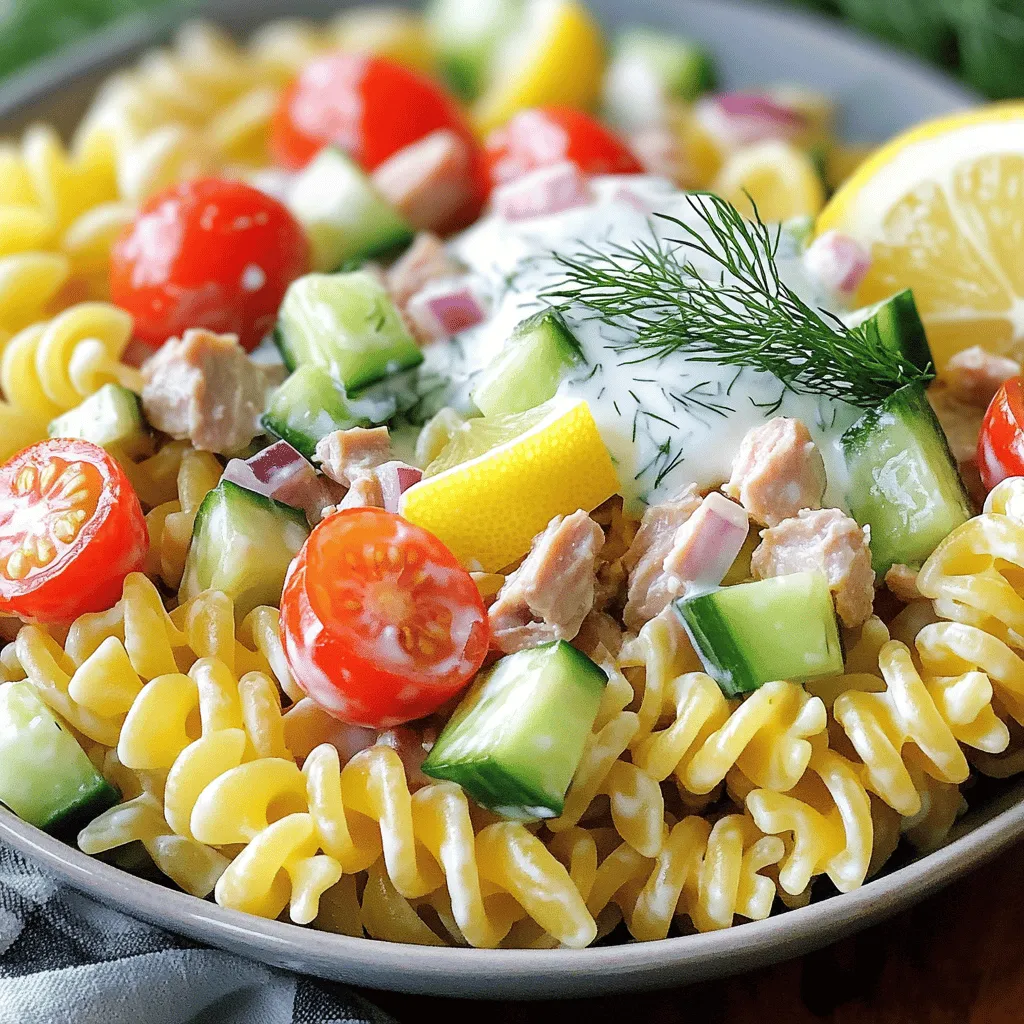 Lemon Dill Tuna Pasta Salad 15-Minute Frische genießen