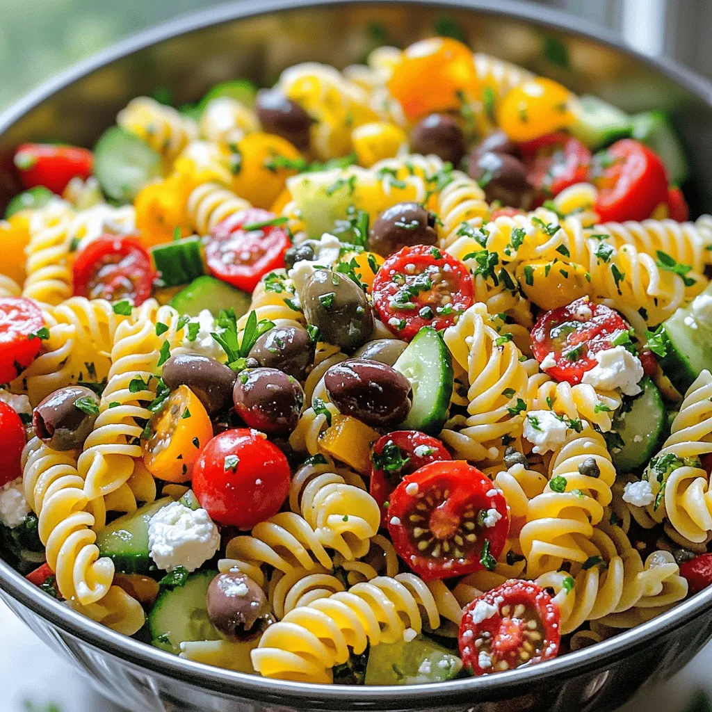 Mediterranean Pasta Salad Frisch und Einfach Zubereiten
