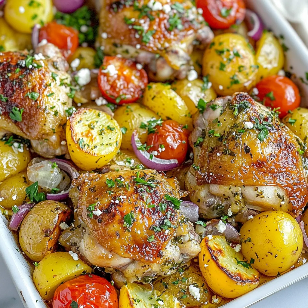 Griechisches Hähnchen-Blätterteig Abendessen köstlich