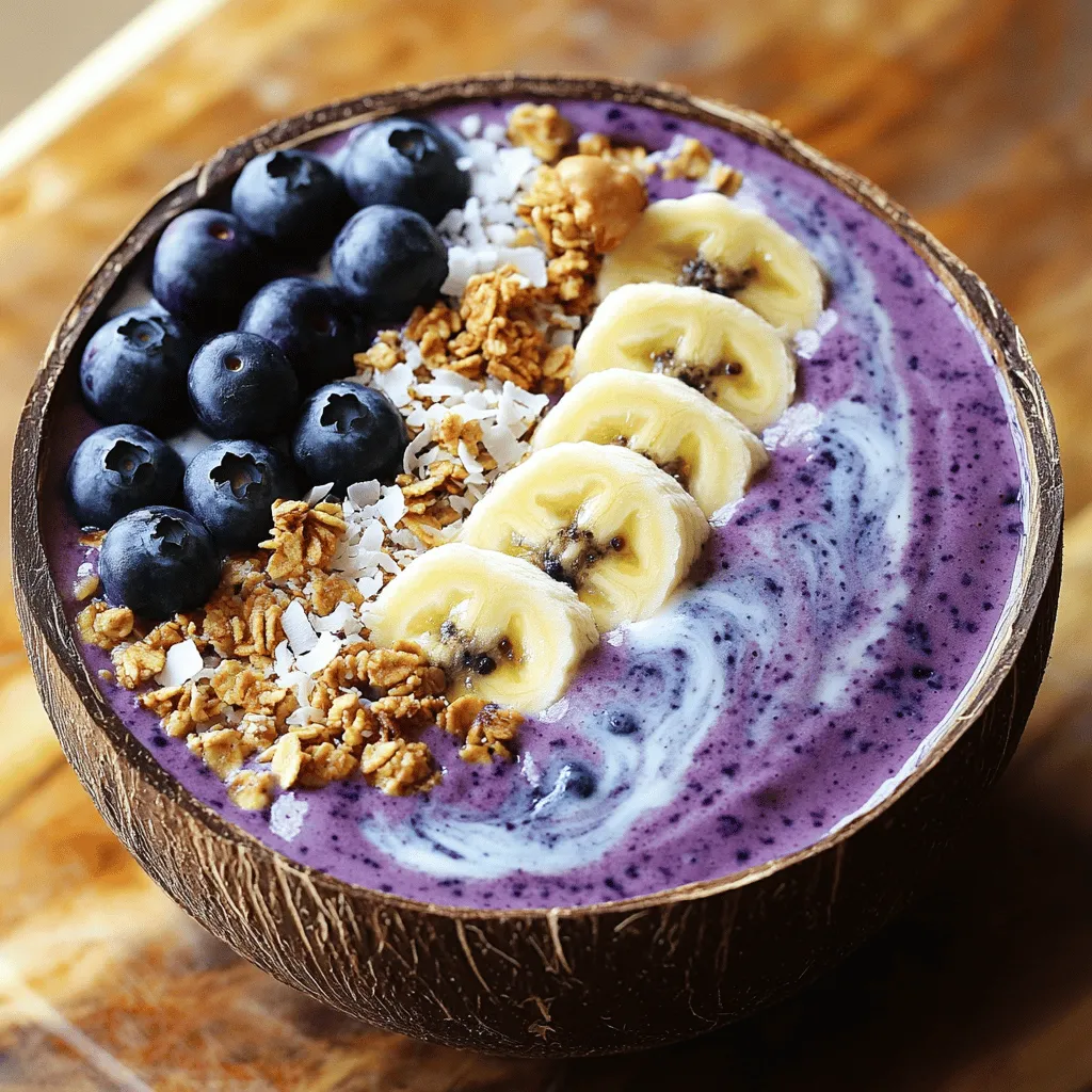 Blaubeer Kokos Smoothie Bowl voller Nährstoffe genießen