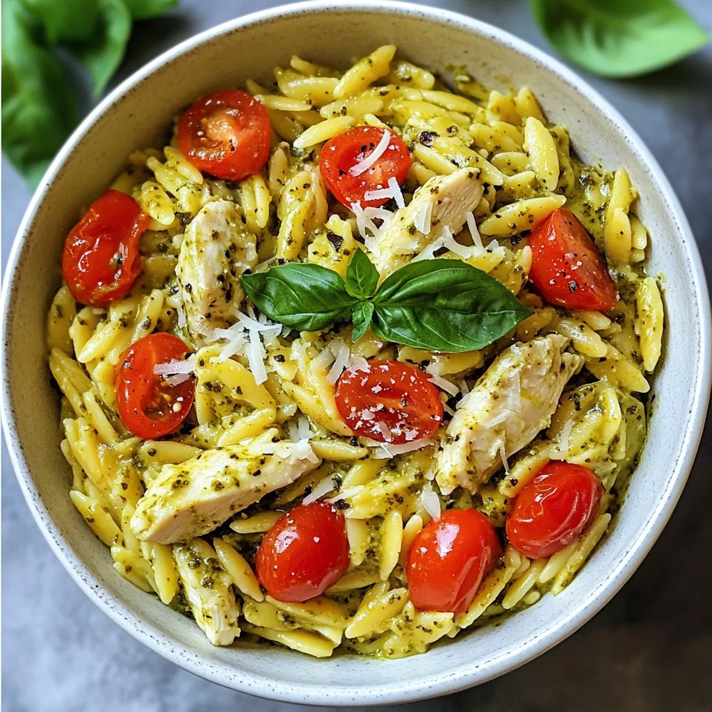 Cremiges Pesto-Orzo mit Hähnchen Schneller Genuss