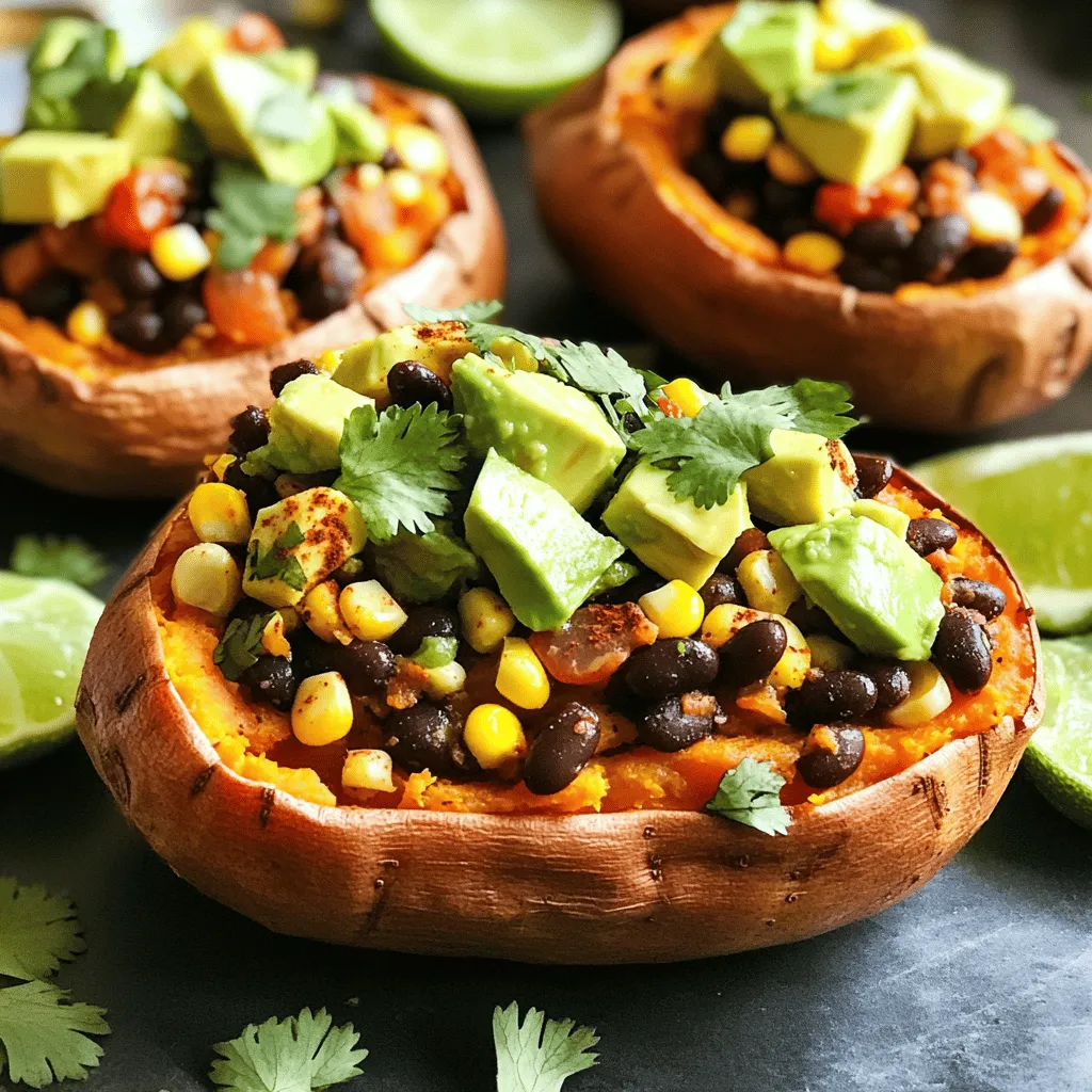 Chipotle Black Bean Stuffed Sweet Potatoes Rezept