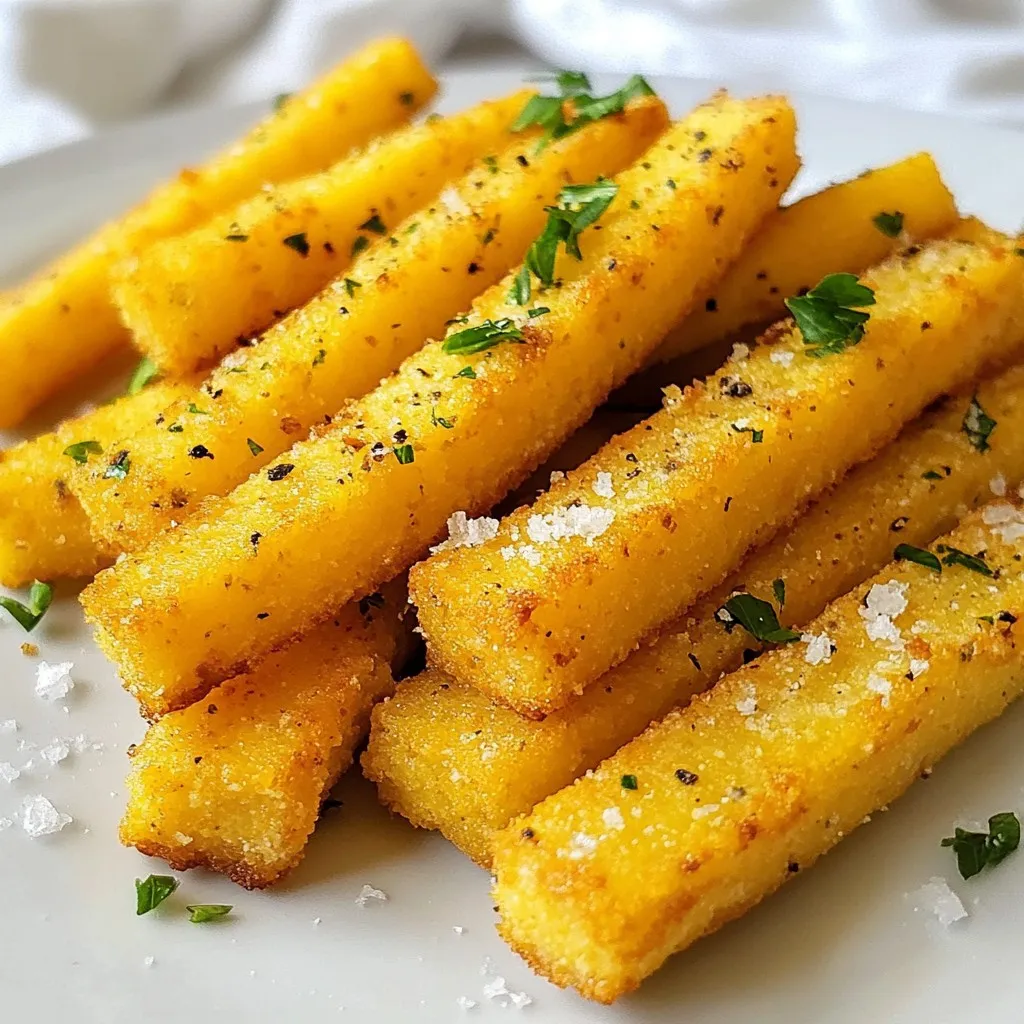 Knoblauch Kräuter Parmesan Polenta Pommes Rezept