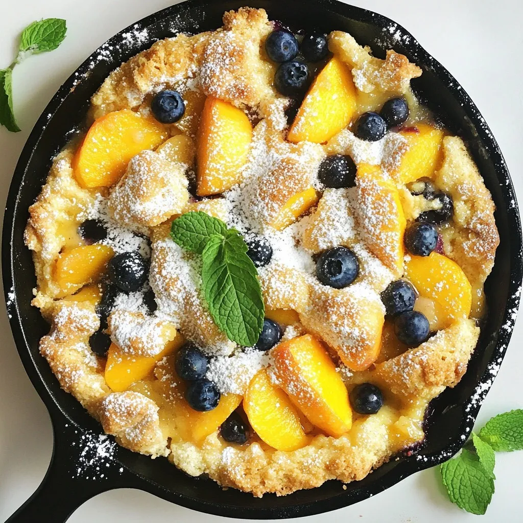 Blaubeer-Pfirsich-Cobbler-Pfanne Einfache Rezeptur