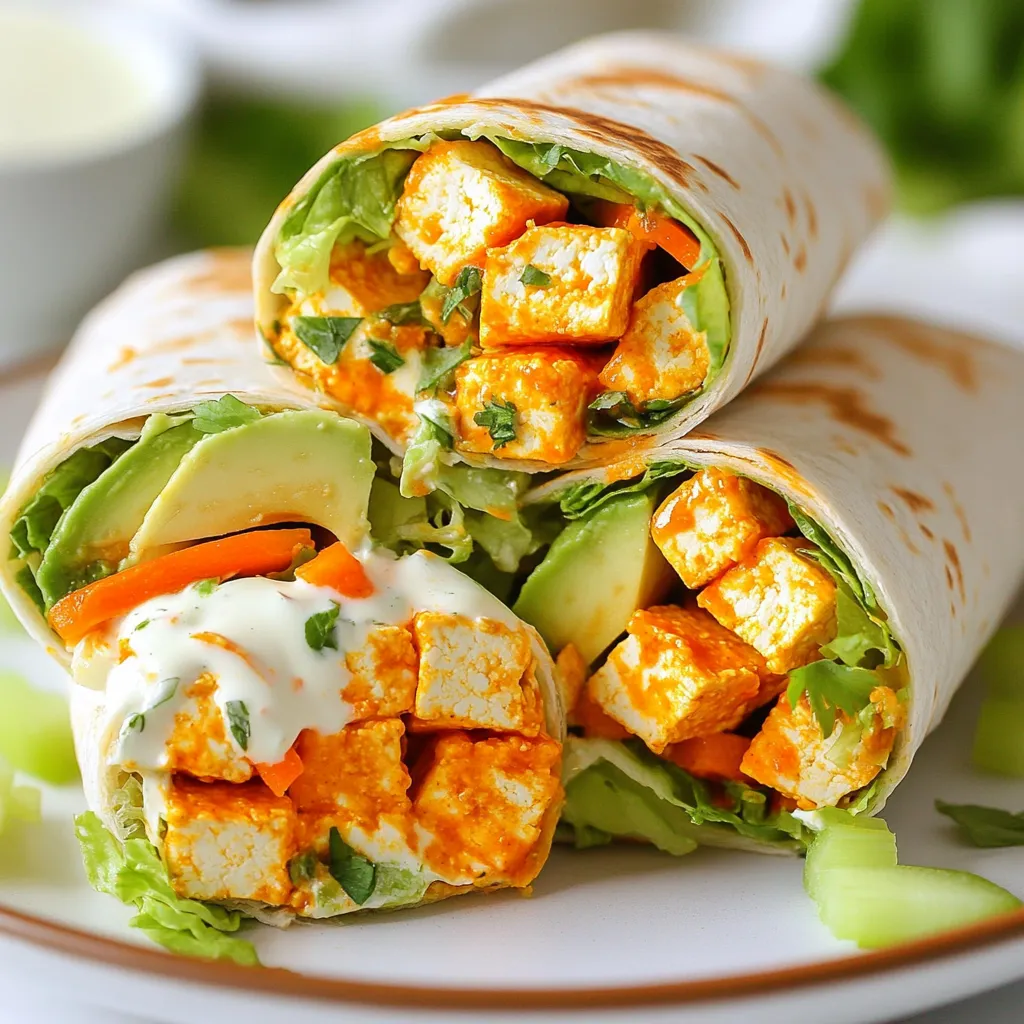 Spicy Buffalo Tofu Wraps für ein leckeres Abendessen