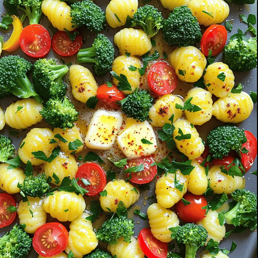Blitzschnelle Sheet Pan Garlic Butter Gnocchi und Veggies