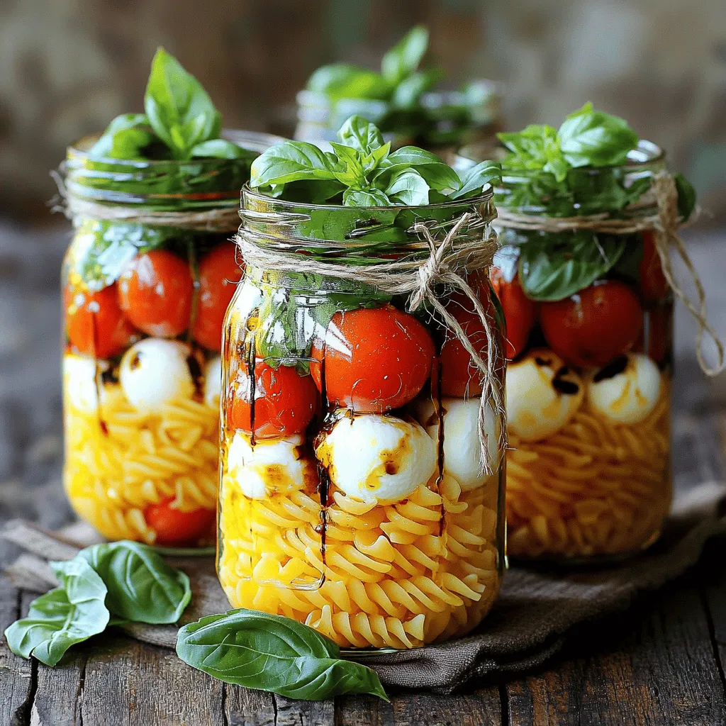 Caprese Pasta Salad Jars Frisch und Einfach Zubereiten