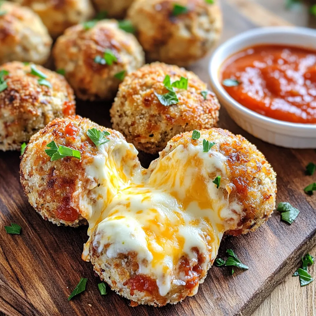 Air Fryer Mozzarella Stuffed Meatballs Einfach und Lecker