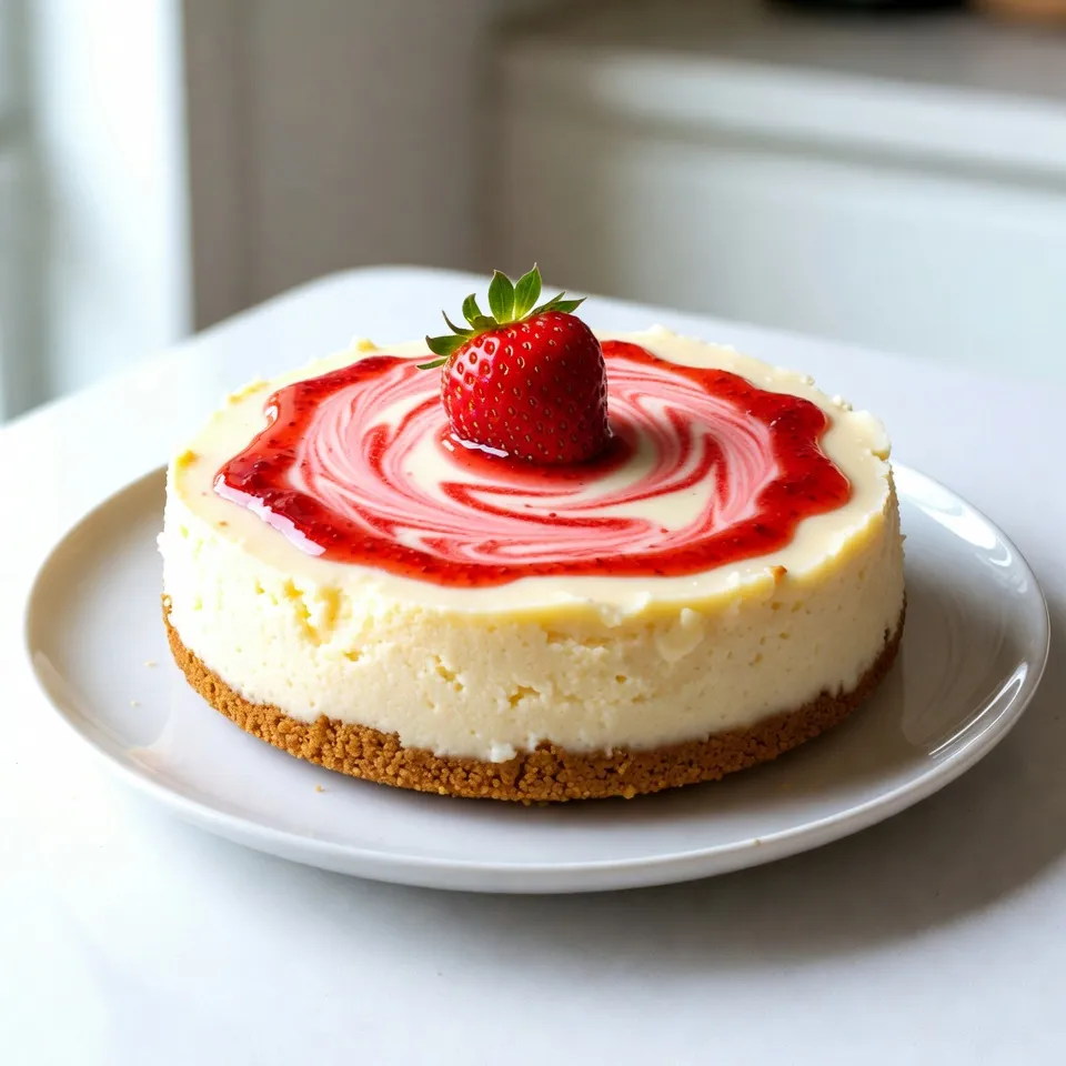 Strawberry Swirl Cheesecake Frisch und Lecker Rezept
