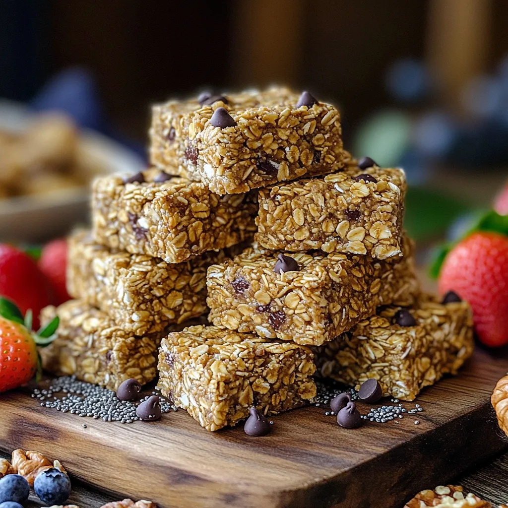 No-Bake Chocolate Chip Granola Squares Einfaches Rezept