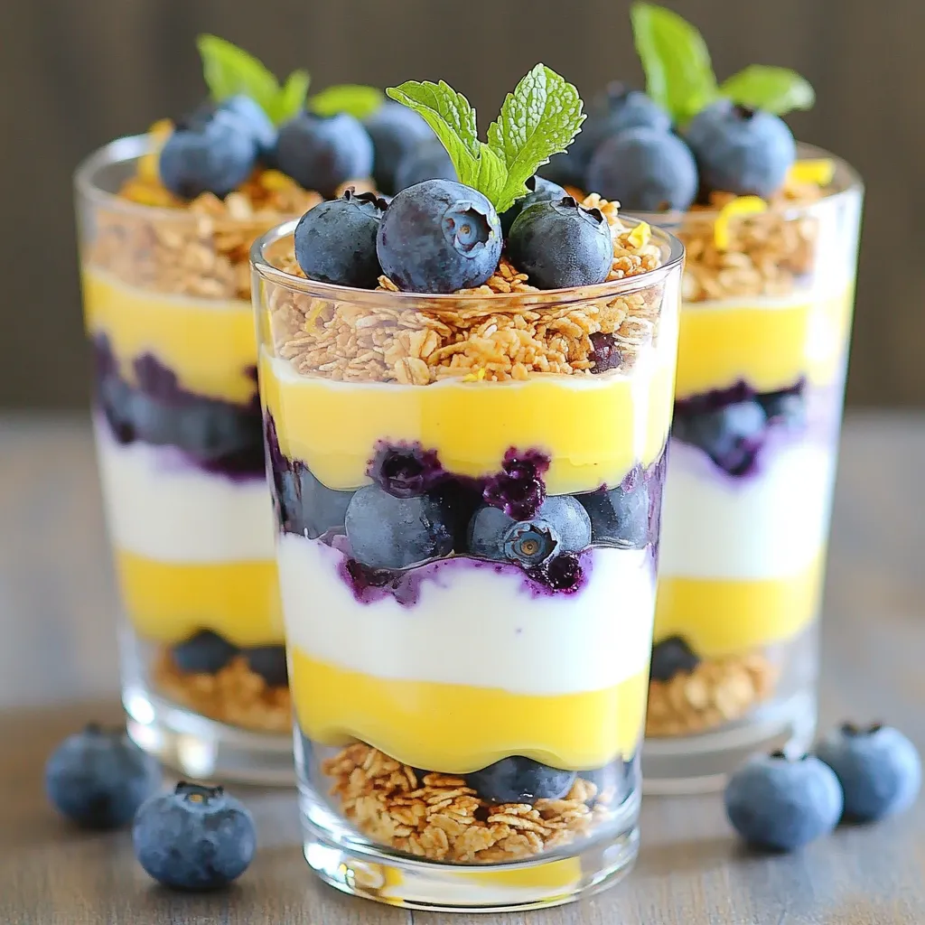 Blaubeer-Zitronen-Joghurt-Parfaits lecker und frisch