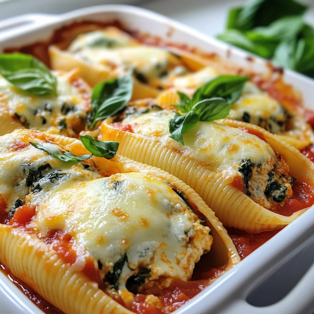 Cheesy Spinach Stuffed Shells Leckere einfache Mahlzeit