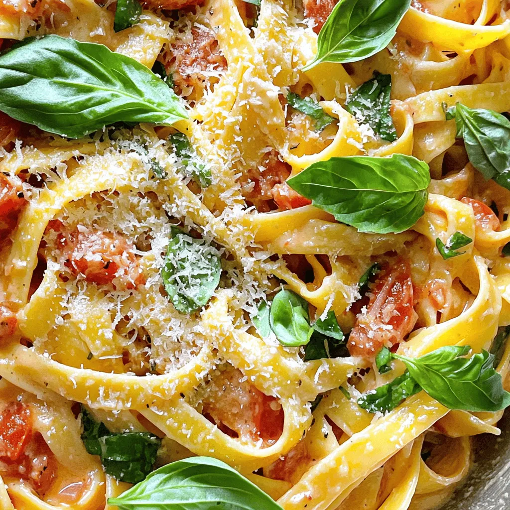 Cremige Tomaten-Basilikum-Pasta Schnelles Rezept