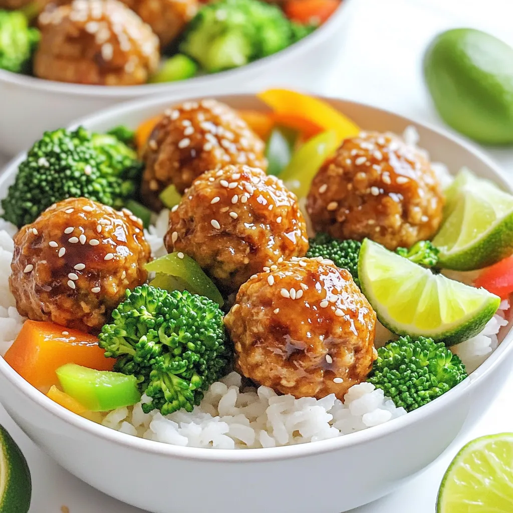 Sheet-Pan Teriyaki Meatball Bowls Einfacher Genuss