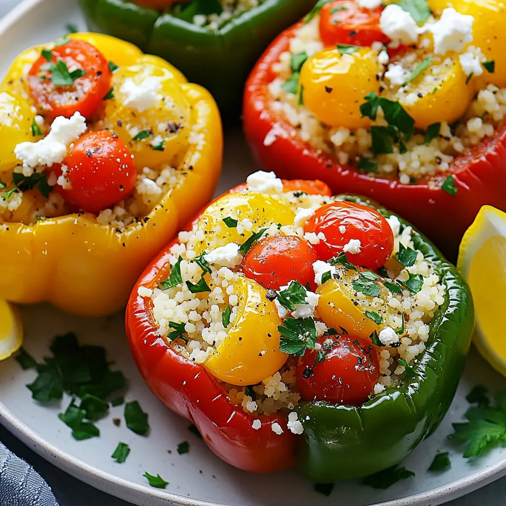Lemon Herb Couscous Stuffed Peppers Einfache Köstlichkeit