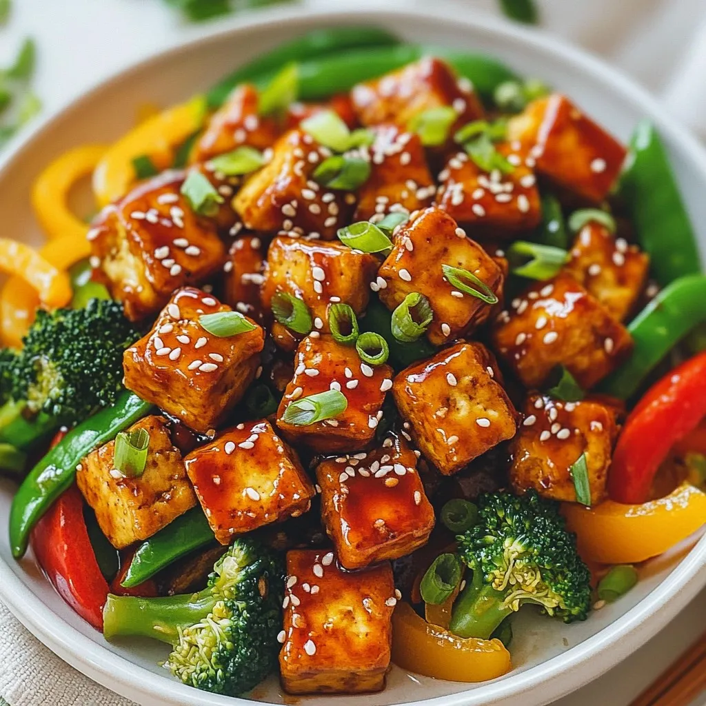 Teriyaki Glazed Tofu Stir-Fry Schnelles und Leckeres Gericht