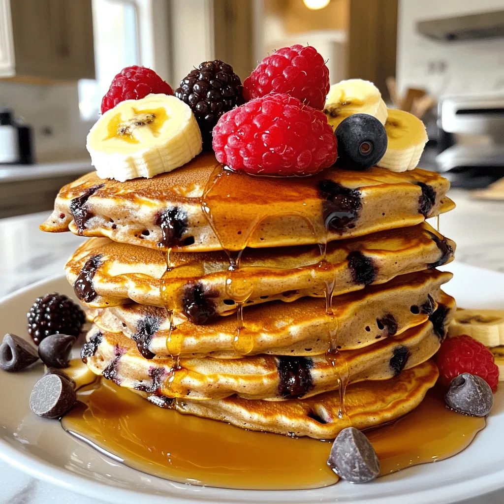 Schokoladenstückchen-Pfannkuchen Einfache und leckere Mahlzeit
