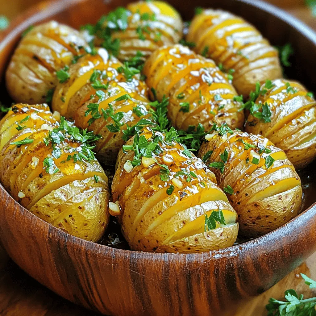 Honey Garlic Butter Hasselback Potatoes Einfaches Rezept