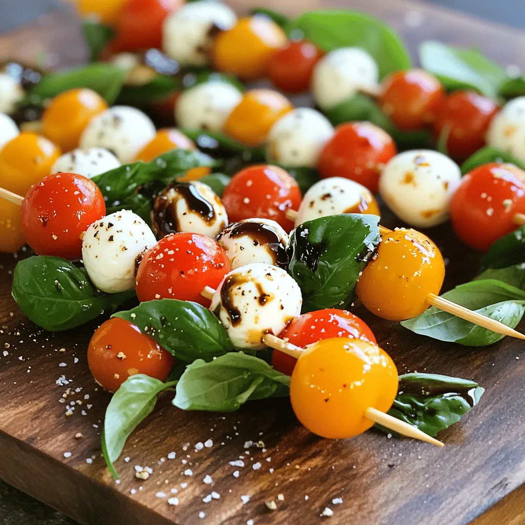 Caprese Skewers Frisch und Einfache Zubereitung