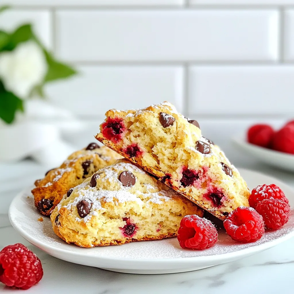 Raspberry Chocolate Chip Scones Mit Fluffigem Teig