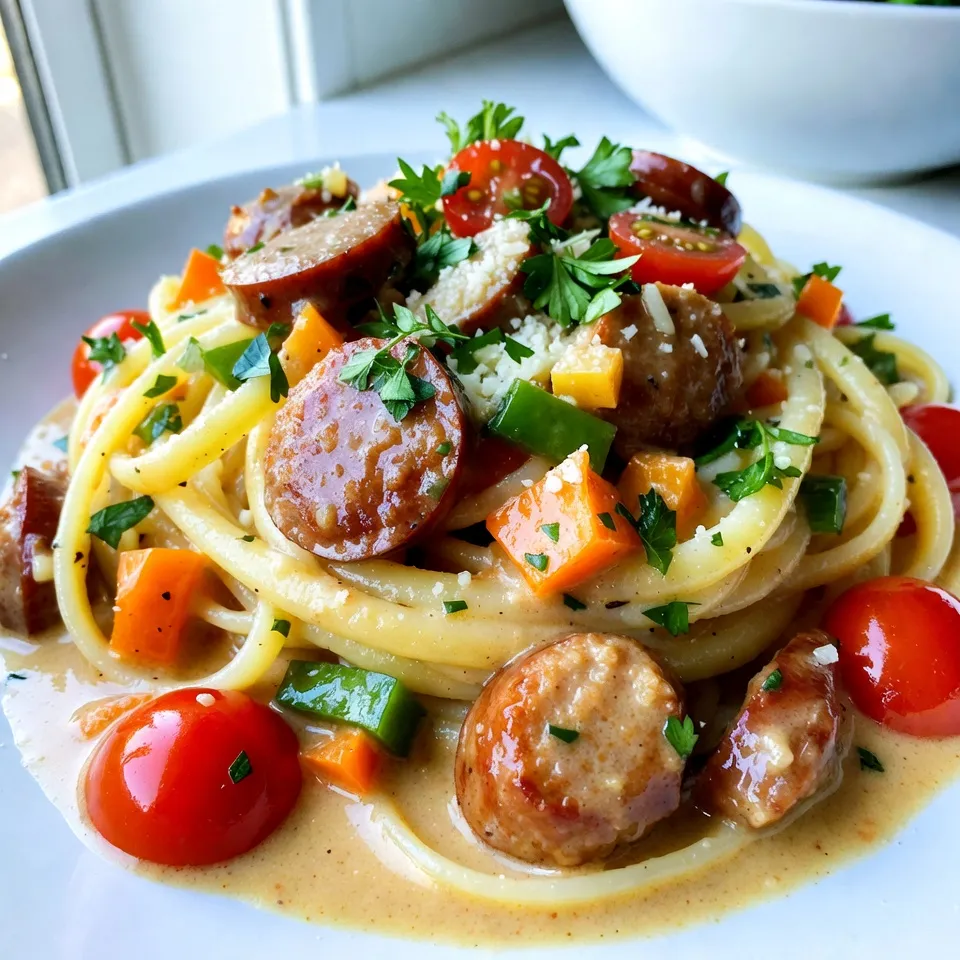 Cremige Cajun Wurst Pasta Schnelle und leckere Mahlzeit