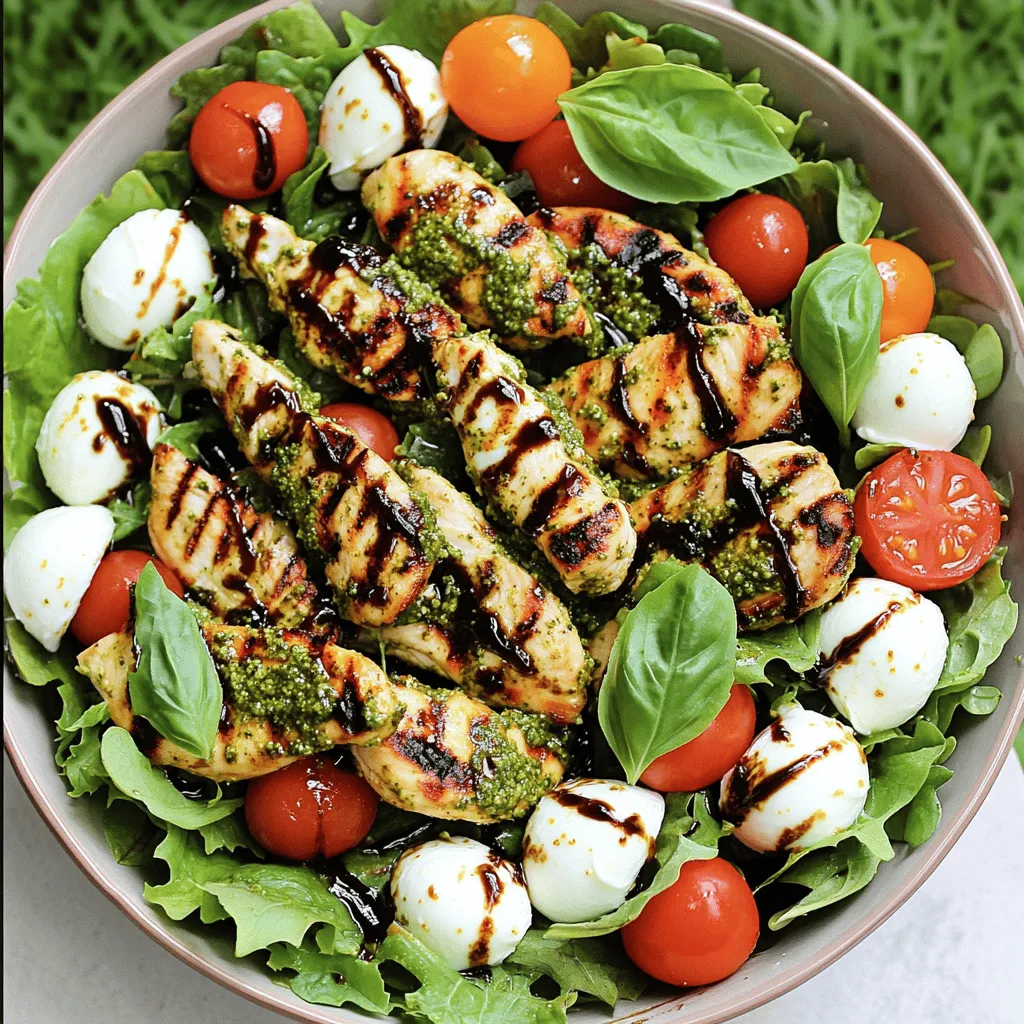 Pesto Chicken Caprese Salad Frisch und Geschmacksvoll