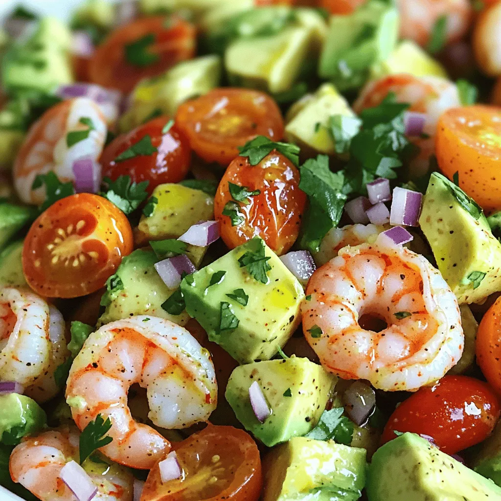 Scharfer Garnelen-Avocado-Salat Frisch und Lecker