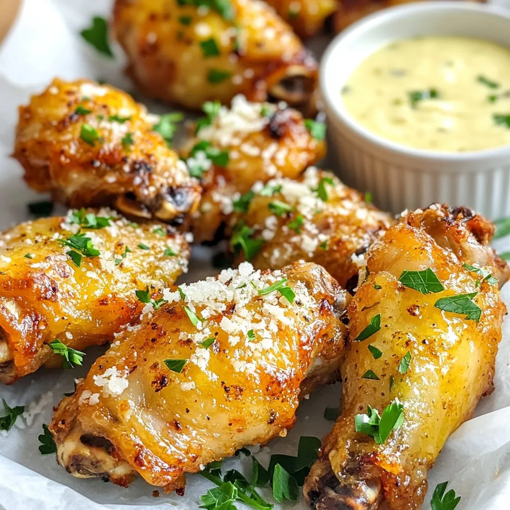Air Fryer Garlic Parmesan Wings Leckere und Knusprige