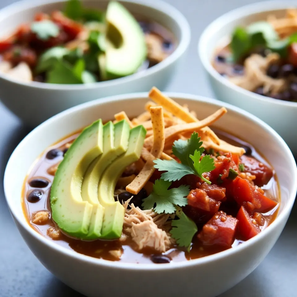 Herzhafte Southwest Chicken Tortilla Soup einfach zubereiten