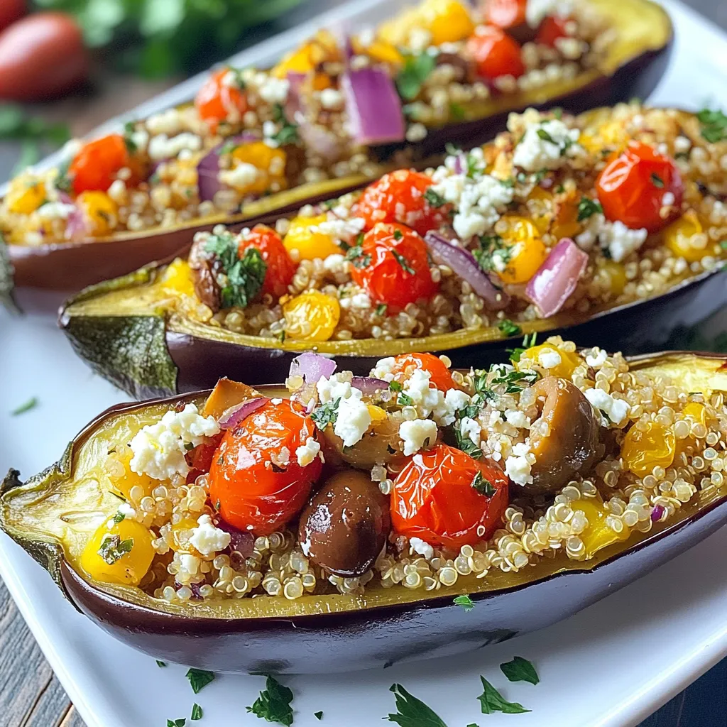 Mediterrane gefüllte Auberginen gesunde Geschmacksexplosion