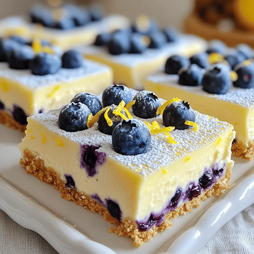 No Bake Lemon Blueberry Cheesecake Bars Köstlicher Genuss