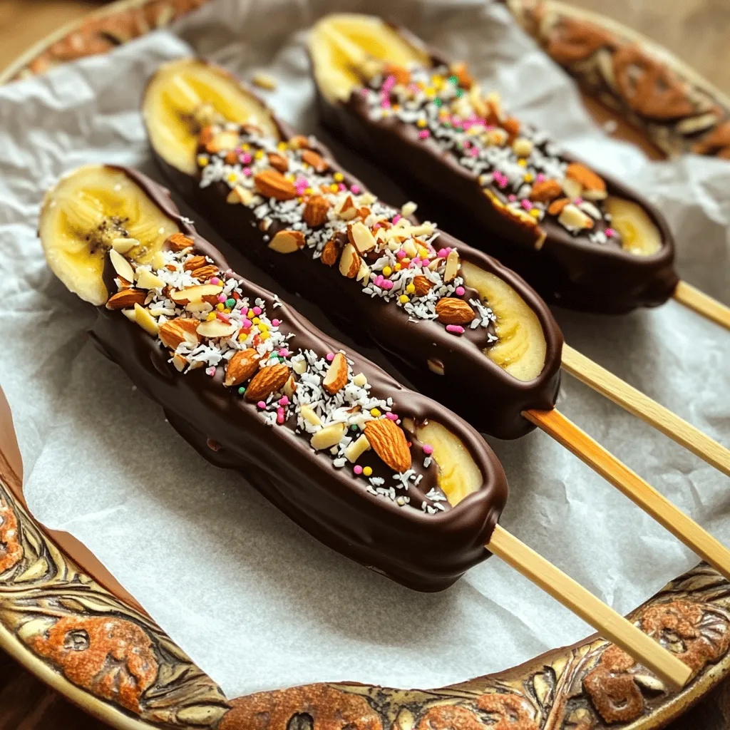 Schokoladenüberzogene Bananen-Pops leicht und lecker