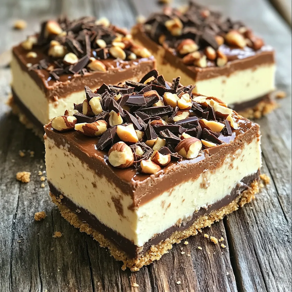 No-Bake Chocolate Hazelnut Cheesecake Bars Lecker Rezept