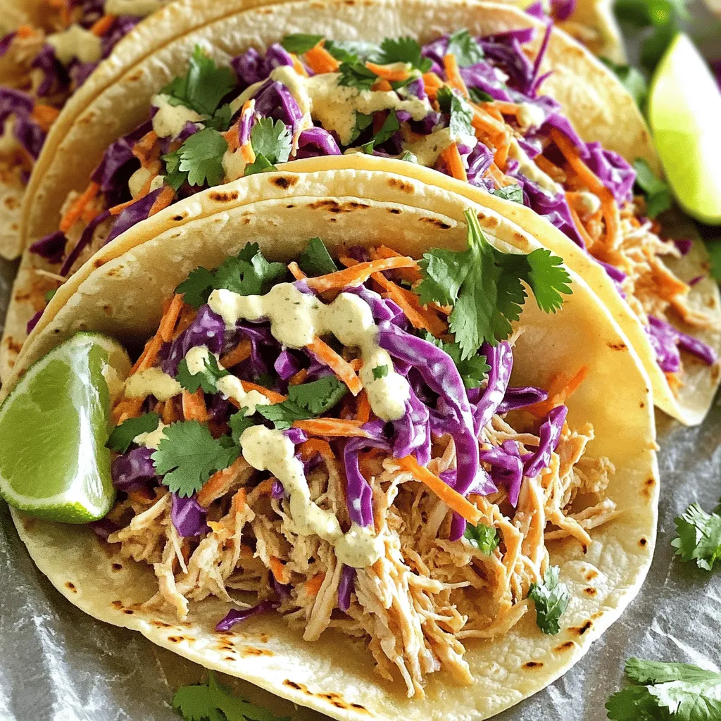 Pulled Chicken Tacos mit Slaw Einfacher Genuss
