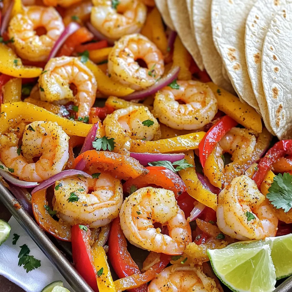 Sheet Pan Garlic Lime Shrimp Fajitas Schnelle Mahlzeit