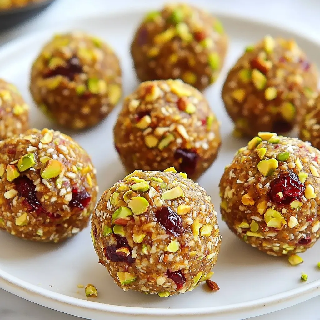 Cranberry Pistachio Energy Balls Gesunde Snack-Idee