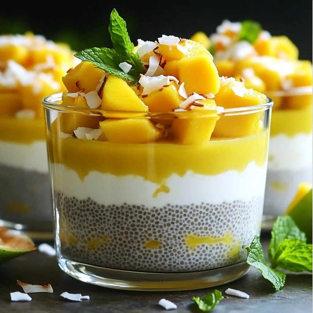 Mango Coconut Chia Pudding Cups Frisch und Einfach