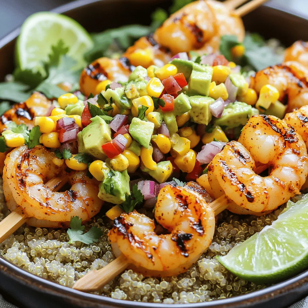 Grilled Shrimp Bowl mit Avocado und Mais-Salsa