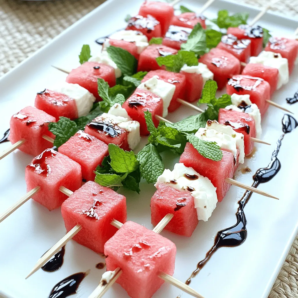 Wassermelonen-Feta-Spieße Frisch und Lecker Genießen